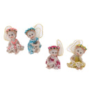 Table Miniature Ornament Sculptures Resin Sitting Flower Fairy Statues for Home Garden Outdoor Scene Decoration, 4pcs