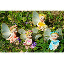 Table Miniature Ornament Sculptures Resin Sitting Flower Fairy Statues for Home Garden Outdoor Scene Decoration, 4pcs