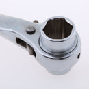 19mm-22mm Steel Dog Bone Multi Hex Ratchet Wrench Swivel Head Spanner Tool