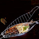 Barbecue Wire Mesh Fish Shaped Grilling Basket Net For Grilled Fish,Stainless Steel BBQ Tool Cookout Accessories