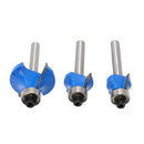 3x/set 1/4" Shank Reversible Finger Joint Set Woodworking Cutter Tool