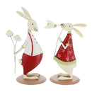 Small Iron Cartoon Rabbits Statue Home Ornaments Gifts Outdoor Garden Yard Decor Display