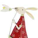 Small Iron Cartoon Rabbits Statue Home Ornaments Gifts Outdoor Garden Yard Decor Display