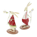 Small Iron Cartoon Rabbits Statue Home Ornaments Gifts Outdoor Garden Yard Decor Display