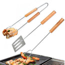Original 3-Piece Stainless Steel Tool Set: Spatula, Tong, Skewer