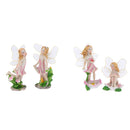 4 Pack Cute Flower Fairies Miniature Plant Pots Bonsai Craft Micro Landscape Fairy Garden Ornaments DIY Dollhouse Kit Decor