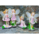 4 Pack Cute Flower Fairies Miniature Plant Pots Bonsai Craft Micro Landscape Fairy Garden Ornaments DIY Dollhouse Kit Decor