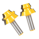 2Pieces 22.5 Degree Lock Miter Router Bit Woodwork Cutter Tool with 1/2'' Shank