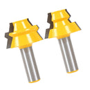 2Pieces 22.5 Degree Lock Miter Router Bit Woodwork Cutter Tool with 1/2'' Shank