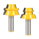 2Pieces 22.5 Degree Lock Miter Router Bit Woodwork Cutter Tool with 1/2'' Shank