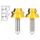 2Pieces 22.5 Degree Lock Miter Router Bit Woodwork Cutter Tool with 1/2'' Shank