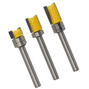 Mortise Template Flush Trim Router Bit Milling Cutter 6mm Shank with Bearing Woodworking DIY Tools, 3 Pack