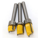 Mortise Template Flush Trim Router Bit Milling Cutter 6mm Shank with Bearing Woodworking DIY Tools, 3 Pack