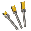 Mortise Template Flush Trim Router Bit Milling Cutter 6mm Shank with Bearing Woodworking DIY Tools, 3 Pack