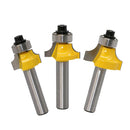 Mortise Template Flush Trim Router Bit Milling Cutter 8mm Shank with Bearing Woodworking DIY Tools, 3 Pack