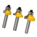 Mortise Template Flush Trim Router Bit Milling Cutter 8mm Shank with Bearing Woodworking DIY Tools, 3 Pack