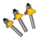 Mortise Template Flush Trim Router Bit Milling Cutter 8mm Shank with Bearing Woodworking DIY Tools, 3 Pack