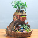 Resin Handcraft Fairy Treehouse Garden Planter Pot Creative Gifts Home Art Ornament