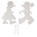 1 Set of Lovely Kids Stakes Garden Lawn Outdoor Yard Art Decoration Ornament