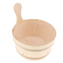 Sauna Wooden Bucket with Plastic Liner 4L Volume Smooth Surface White Pine Wooden Sauna Accessory for Sauna & SPA