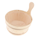 Sauna Wooden Bucket with Plastic Liner 4L Volume Smooth Surface White Pine Wooden Sauna Accessory for Sauna & SPA
