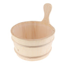 Sauna Wooden Bucket with Plastic Liner 4L Volume Smooth Surface White Pine Wooden Sauna Accessory for Sauna & SPA