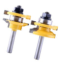 NEW 2Pcs Woodworking Tools Molding Router Bit Set Cabinet Door - 8mm Shank