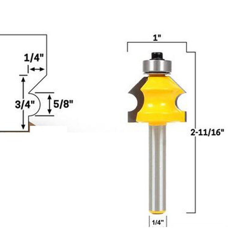 Carbide Half-round 1/4'' Shank Bullnose Bead Router Bits Wood Milling ...