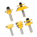 5pcs Carbide Router Bit Set 1/2 Shank Milling Cutter Tongue and Groove Router Bit Set Woodworking Tools