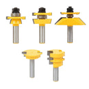 5pcs Carbide Router Bit Set 1/2 Shank Milling Cutter Tongue and Groove Router Bit Set Woodworking Tools