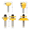 5pcs Carbide Router Bit Set 1/2 Shank Milling Cutter Tongue and Groove Router Bit Set Woodworking Tools