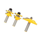 3pcs Carbide Ogee Rail & Stile Cove Raised Panel Router Bit Set 1/2'' Shank Tenon Cutter for Solid Wood, Chipboard, Plywood