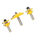 3pcs Carbide Ogee Rail & Stile Cove Raised Panel Router Bit Set 1/2'' Shank Tenon Cutter for Solid Wood, Chipboard, Plywood