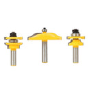 3pcs Carbide Ogee Rail & Stile Cove Raised Panel Router Bit Set 1/2'' Shank Tenon Cutter for Solid Wood, Chipboard, Plywood