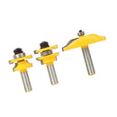 3pcs Carbide Ogee Rail & Stile Cove Raised Panel Router Bit Set 1/2'' Shank Tenon Cutter for Solid Wood, Chipboard, Plywood