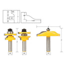 3pcs Carbide Ogee Rail & Stile Cove Raised Panel Router Bit Set 1/2'' Shank Tenon Cutter for Solid Wood, Chipboard, Plywood