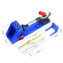 Upgraded Woodworking Pocket Hole Jig Kit, 5- 45mm Drill Guide Set Hole Puncher Locator Jig Drill Bit Set with Base For DIY Carpentry Tools