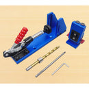 Upgraded Woodworking Pocket Hole Jig Kit, 5- 45mm Drill Guide Set Hole Puncher Locator Jig Drill Bit Set with Base For DIY Carpentry Tools