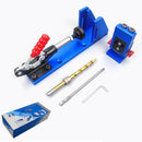 Upgraded Woodworking Pocket Hole Jig Kit, 5- 45mm Drill Guide Set Hole Puncher Locator Jig Drill Bit Set with Base For DIY Carpentry Tools