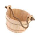 7L Sauna Bucket, Wooden Sauna Accessories Natural White Pine Water Bucket Spa Shower Supplies Bathroom Accessories