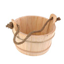 7L Sauna Bucket, Wooden Sauna Accessories Natural White Pine Water Bucket Spa Shower Supplies Bathroom Accessories