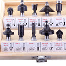 12pcs Router Bit Set 8mm Shank Wood Cutter Tail Carbide Wood Mill Cutting Engraving Sculpture Cutting Tools with Wooden Box