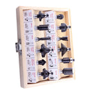 12pcs Router Bit Set 8mm Shank Wood Cutter Tail Carbide Wood Mill Cutting Engraving Sculpture Cutting Tools with Wooden Box