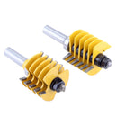 2pcs Finger Joint Router Bit with 1/2 inch Shank, Reversible Finger Joint Glue Joint Router Bit for Woodworking