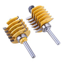 2 Pieces Professional Adjustable 8mm Shank Finger Joint Router Bit with 1-7/8-Inch, 1-1/4-inch Diameter