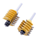 2 Pieces Professional Adjustable 8mm Shank Finger Joint Router Bit with 1-7/8-Inch, 1-1/4-inch Diameter