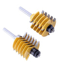 2 Pieces Professional Adjustable 8mm Shank Finger Joint Router Bit with 1-7/8-Inch, 1-1/4-inch Diameter