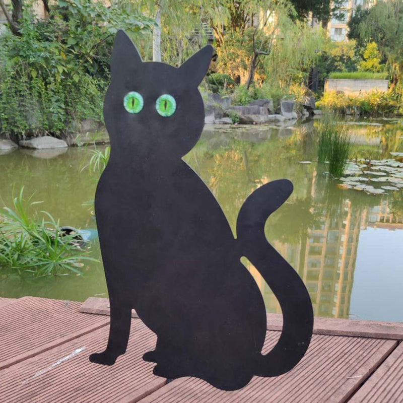Lot of 3 Garden Scare Black Cat-Shaped Dissuasive Statues