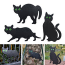 Lot of 3 Garden Scare Black Cat-Shaped Dissuasive Statues