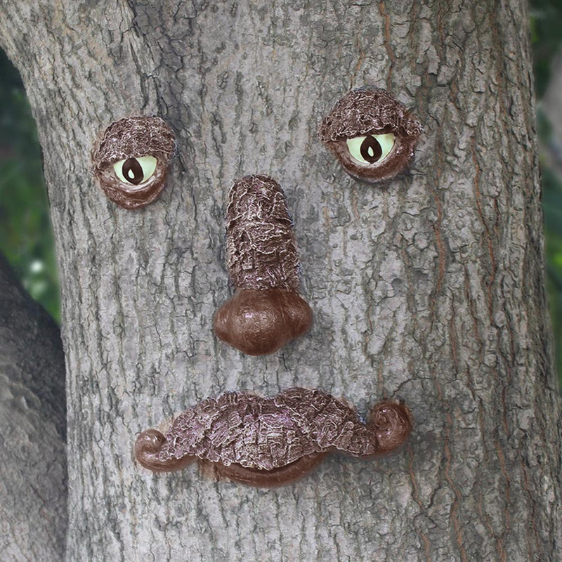 Outdoor Tree Faces Decoration Old Man Tree Hugging Statues Garden Yard